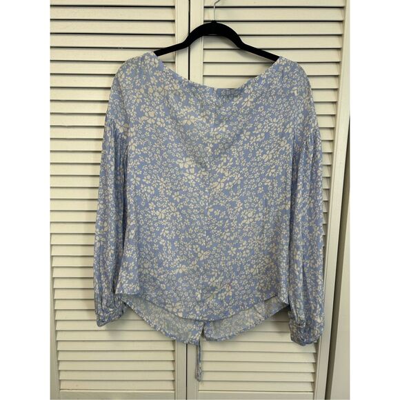 Capulet NWT Blue White Floral Tye Blouse, Sz Medium* - Picture 4 of 9